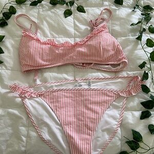 Aerie pink gingham bikini set